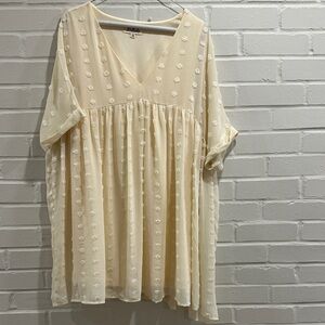 Listicle Cream Sheer Blouse